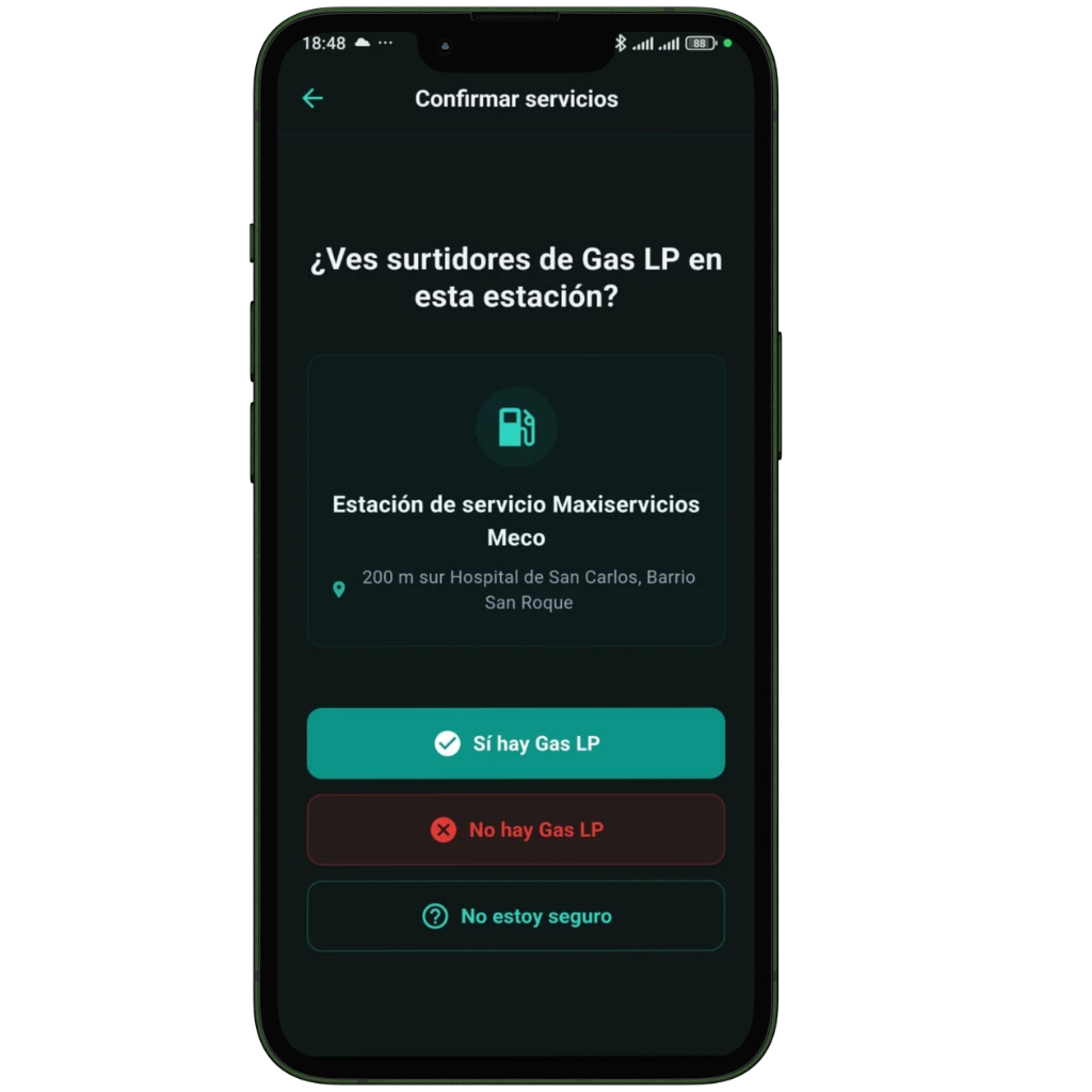 Smartphone showing community feedback interface
